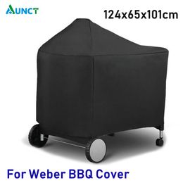 Calligraphy Waterproof Bbq Grill Protective Cover for Weber 7152 Charcoal Grills Outdoor Camping Bbq Accessories 124x65x101cm