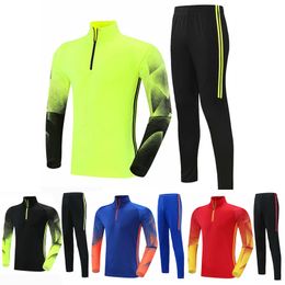 Outdoor Shirts Men Soccer Tracksuit Kids Zipper Football Jacket Pants Children Soccer Jerseys Sets Survetement Clothes Team Training Uniforms 230726