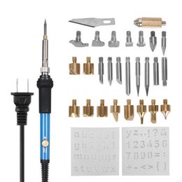 Troffel 60w Adjustable Temperature Engraving Soldering Iron Set Pyrograph Head 28 Pcs Set Heat Transfer Patch Tool Engraving Head