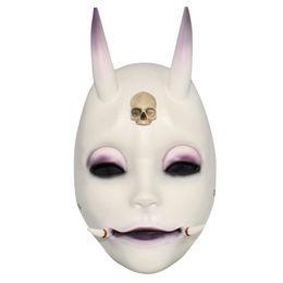 Party Masks Japanese Prajna Resin Mask Hannya Mask Oni Devil Mask Halloween Parties Festivals Supplies Cosplay Collectible Mask 230726