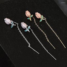 Dangle Earrings Tulips Flower Ear Line Long Tassel For Women Banquet Jewellery Party Drop Xmas Gifts