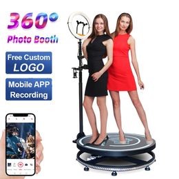 360 Po Booth for Events Partys Rotating Machine Automatic 360 Spin Booth Selfie Platform Display Stand with custom made lo302u