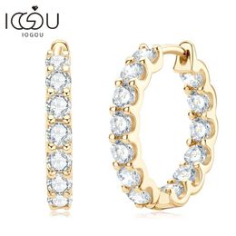 Hoop Huggie IOGOU Hoops 100 925 Sterling Silver Real m Earring Sparkling Jewellery Gifts GRA Certificate 14K Gold Plated 230726