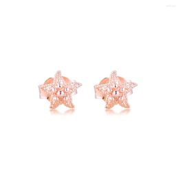 Stud Earrings Beaded Starfish Rose Gold Jewellery For Woman Make Up Fashion Female Party Wholesale
