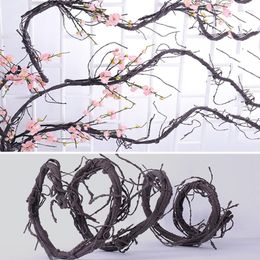 Decorative Flowers 300cm Artificial Fake Foliage Plant Flexible Flower Vines Real Touch Branches Liana Wall Hanging Rattan Wedding