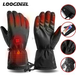 Ski Gloves LOOGDEEL Winter Outdoor Thermal Electric Thermal Gloves Waterproof Windproof Snowboard Riding Motorcycle Ski Heating Hand Warmer HKD230727