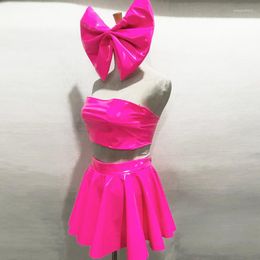 Stage Wear Fluorescence Pink Adult Jazz Dancewear Kpop Outfit Nightclub Bar Party Festival Clothing Gogo Dancer Costume