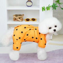 Dog Apparel Stylish Pet Romper Lightweight Jumpsuit Comfortable Puppy Four-legged Polka Dot Pajamas Dress-up