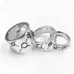 Have stamps with box fashion brand 925 sterling silver skull designer rings bague anelli for mens and women Party luxury Jewellery l315C