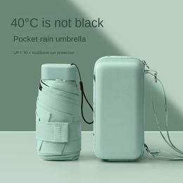 Umbrellas Mini Compact Pocket Umbrella for Women Light 6 Folding Sun Protection and Rain Small Card Bag Paraguas Mujer 230627