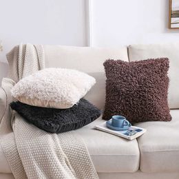 Cushion/Decorative Plush Throw case Ins Nordic Simple Solid Colour Sofa Cushion Cover Car Case for Livingroom Decor Sofa Home 45x45cm