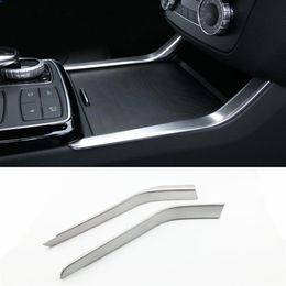 Stainless steel Center Console Water Cup Holder Trim strips Car styling 2pcs for Mercedes Benz GLE W166 ML GL GLS X166239K