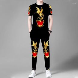 Men's Tracksuits 2023 Summer Suit Large Size Casual Sports Clothes Trendy T-shirt Trousers Wear