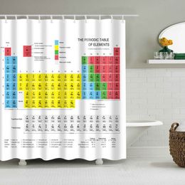 Shower Curtains Chemical Periodic Table Stripe Polyester 1.8m Long Fabric Bath Weighted Shower Curtain Big Bang Theory Sheldon Same Curtain 230727