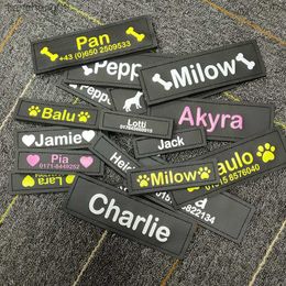 2PCS Personalized Dog Tag Dog Name Custom K9 Dog Harness Collar Label Reflective Stickers for Dog Harness Labels Dog Accessories L230620