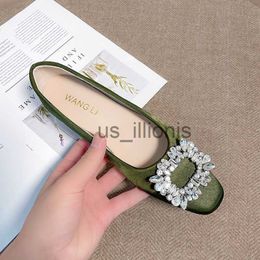 Dress Shoes Fashion Office Lady Shoes Women Flats Spring Summer Elegant Woman Single Shoes Black Pink Green Plus Size 42 A4890 J230727