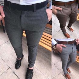 Men Plain Formal Business Suit Pants Slim Fit Straight Long Trousers Noted238q