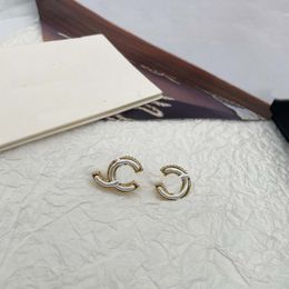 2023 Luxury quality charm stud earring with white shell beads and drop design in 18k gold plated have box stamp PS7362B