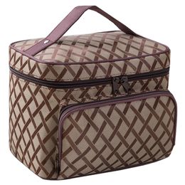 Cosmetic Bags Cases Woman Men Cosmetic Bags Diamond Lattice Organizer Makeup Bag Travel Storage Toiletry Large Capacity Beauty Bag SZL603 230726