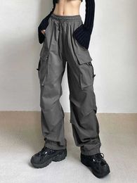 Nuovi pantaloni da donna Harajuku Pantaloni da paracadute cargo oversize da donna Streetwear Vintage Y2k Hip Hop Pantaloni da jogging a gamba larga Pantaloni sportivi larghi Techwear