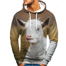 Men's Hoodies Est Fashion Goats Hoodie Funny Hooded Sweatshir And Women's Long Sleeve Animal Pullover Shirt