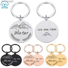 Free Engraving Pet Collar Personalised ID Tag Engraved Name for Dog Cat Puppy Keyring Charm Pendant Necklace Accessories