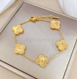 Chain Lucky Designer Elegant Charm Bracelet Cleef Fashion Vintage 5 Motifs Bracelets Clover Leaf Necklace Luxury Design Wedding Jewelry Van 4/four Flower Gifts