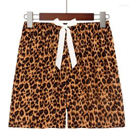 Women's Sleepwear Sexy Leopard Print Sleep Bottoms Plus Size Breathable Pyjama Shorts With Soft Viscose For Nightwear S-3XL