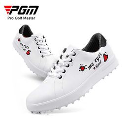 Other Golf Products PGM Women'S Golf Shoes Waterproof Flat Shoes Lace Up Anti-Slip Sneakers For Female Breathable Golf Shoes for Women HKD230727