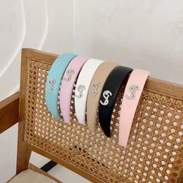 Wholesale 6 Colours Hot Brand Letter Designer Headbands Hairband Famous Women Girl Scarf Elasticity Crystal Headwraps HairHoop Headwear Hair Jewellery