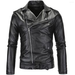 Men's Jackets 2023 Tide Motorcycle Leather Coat British White Wash Winter Jacket Men Coats Casual Clothing