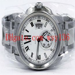 Calibre De Mens Automatic Mechanical Watch W7100015 Stainless steel Bracelet Silver Men's Sports Wrist Watches Transparent Ba295D