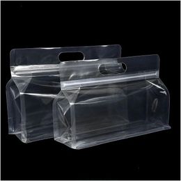 Packing Bags Reusable Transparent Bag Vegetable Cold Zipper Produce Hanging Organiser Folding Closet For Tea Nuts Dried Fruit Drop Del Dhmrp