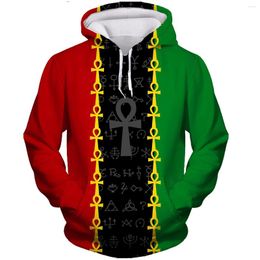 Men's Hoodies Fashion 3D Print Egyptian Cultural Symbols Casual Long Sleeved Pullover Sweatshirts