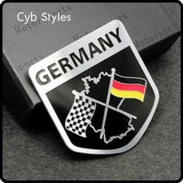 Metal Aluminium car Emblem Badge Decal Sticker Racing Motorsport Germany German Flag for VW Benz BMW Audi 221j