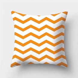 Cushion/Decorative Customizable Orange Geometric Pattern Decorative Cushion Cover Cushion Cover Throw Sofa Decorative Cover