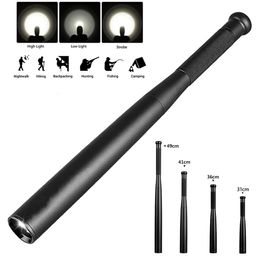 Outdoor Gadgets Self Defence Baseball Bat Led Flashlight Stick Emergency Personal Supplies Extended Anti Riot Equipment 230726