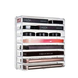 New Clear Acrylic Makeup Organiser Makeup Box Desktop Lipstick Holder Cosmetic Storage Box Tool Brushes Case223S