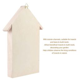 Feeding Wooden Insect House Bee House Shelter Garden Insect Nesting Box Handicrafts Outdoor Ornament Decoration Insects Box