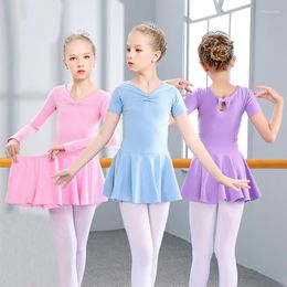 Stage Wear Children Ballet Dance Cosrumes Dancing Dress Girl Short-Sleeved Summer Employs Uniforms Modern Training Clothing