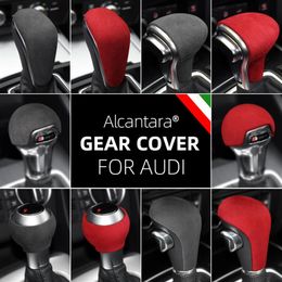 Alcantara Suede Wrapping ABS Gear Shift Knob Cover for Audi A3 A4l A5 A6 A6L A7 Q5 Q5L Q7 S6 S7 Q2L TT TTRS RSQ3 RS3 RS4 RS5 RS6252n