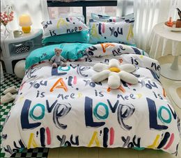 Bedding sets Love Duvet Cover Set Flat Sheet 2pc Pillowcases Skin Friendly Twin Full Queen King Size Men Women Bed Linen Bedding Kit B92K 230726