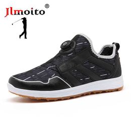 Other Golf Products Men Women Leather Golf Shoes Non-slip Spikeless Golf Sneakers Golf Training Sneakers Spin Buckle Golf Athletic Shoes Big Size 46 HKD230727