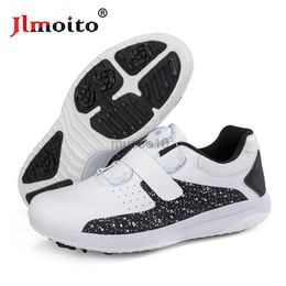 Other Golf Products Waterproof Men Leather Golf Shoes Quick Lacing Non-slip Spikes Golf Sneakers Golf Training Sneakers Women Golf Athletic Shoes HKD230727