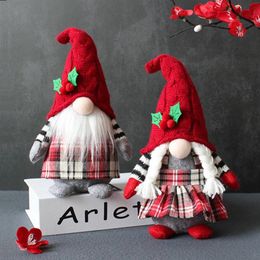 Christmas Decorations Cute Gnome Plush Doll Faceless Party Props With Hooded Home Table Gnomes Decor For Ornament Gifts183x