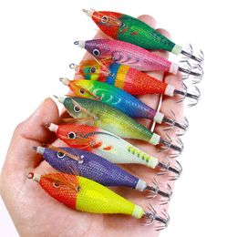 Baits Lures 10Pcs/lot Luminous Pesca Eging Squid Jig Lure for Fishing Wood Shrimp Squid Octopus Cuttlefish Hooks Poteras Pesca Calamres 230727