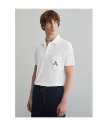 Men Polo Shirts Summer loro piana Casual White Short Sleeved T-shirt