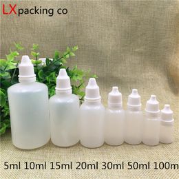 100 pcs 5 10 15 20 30 50 100 ml Frosted Transparent Plastic Packaging Bottles Empty Water Dropper Container T200819275M