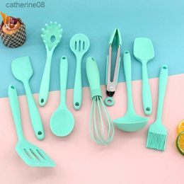 10PCS/Set Mini Silicone Cooking Utensils Set Non-Stick Spatula Shovel Soup Spoon Handle Cooking Tools BPA Free Kitchen Tool L230621