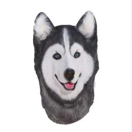 NEW Halloween Siberian Husky Dog Latex Mask Novelty Costume Party Fancy Dress Animal Masks243a